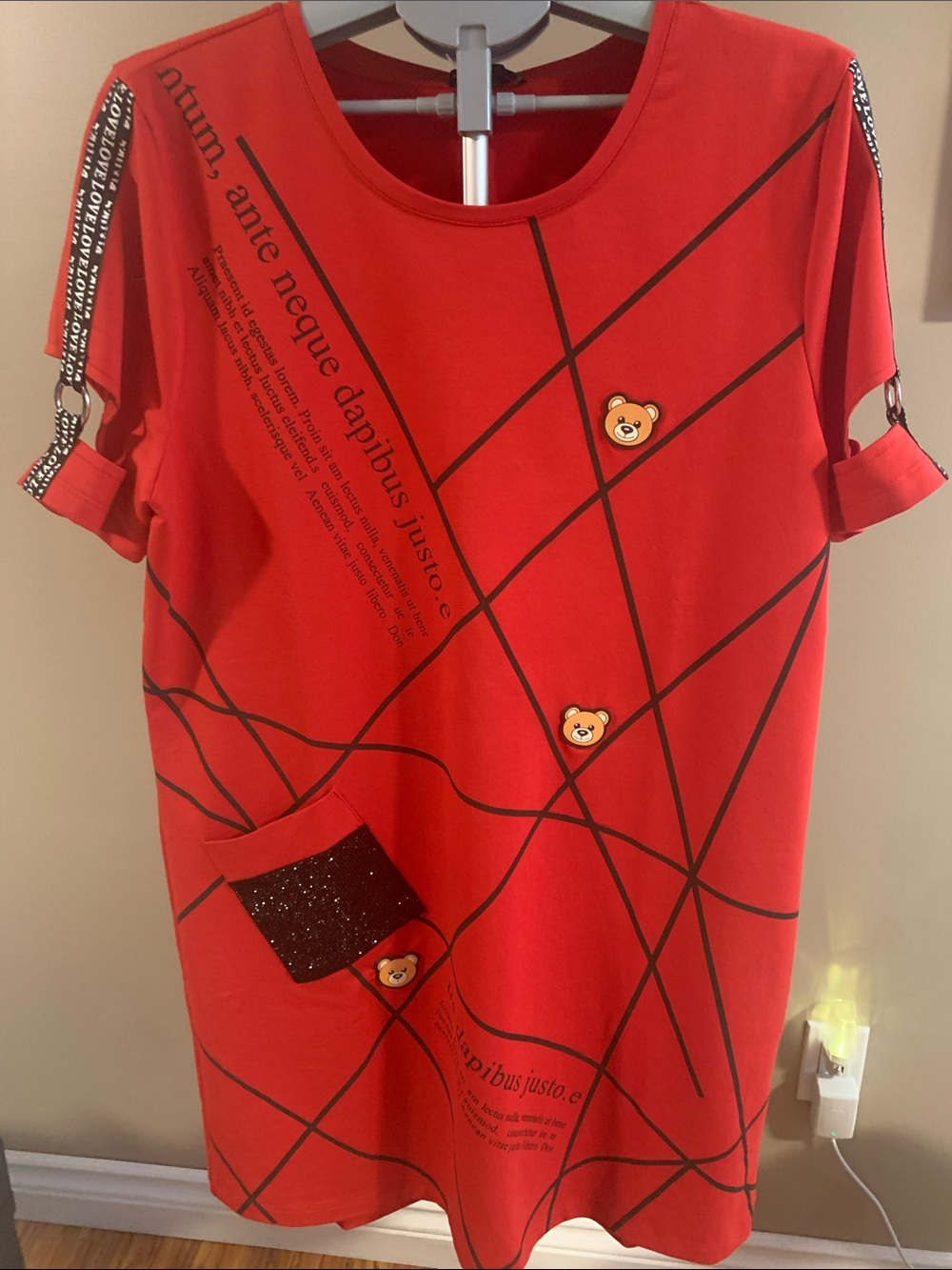 Tricotto red dress embellished NWT